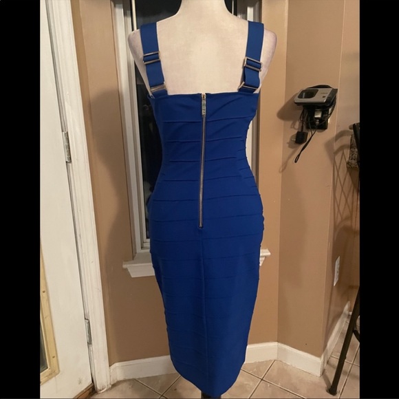 TED BAKER CHARLII BLUE BODYCON JERSEY SHEATH MIDI DRESS SZ US 6 OR TED SZ 2 S - Picture 6 of 12